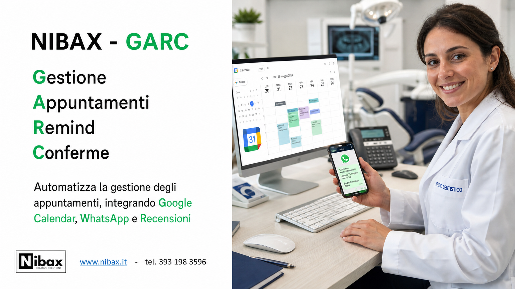 GARC: gestione appuntamenti, reminder e conferme con Google Calendar e WhatsApp